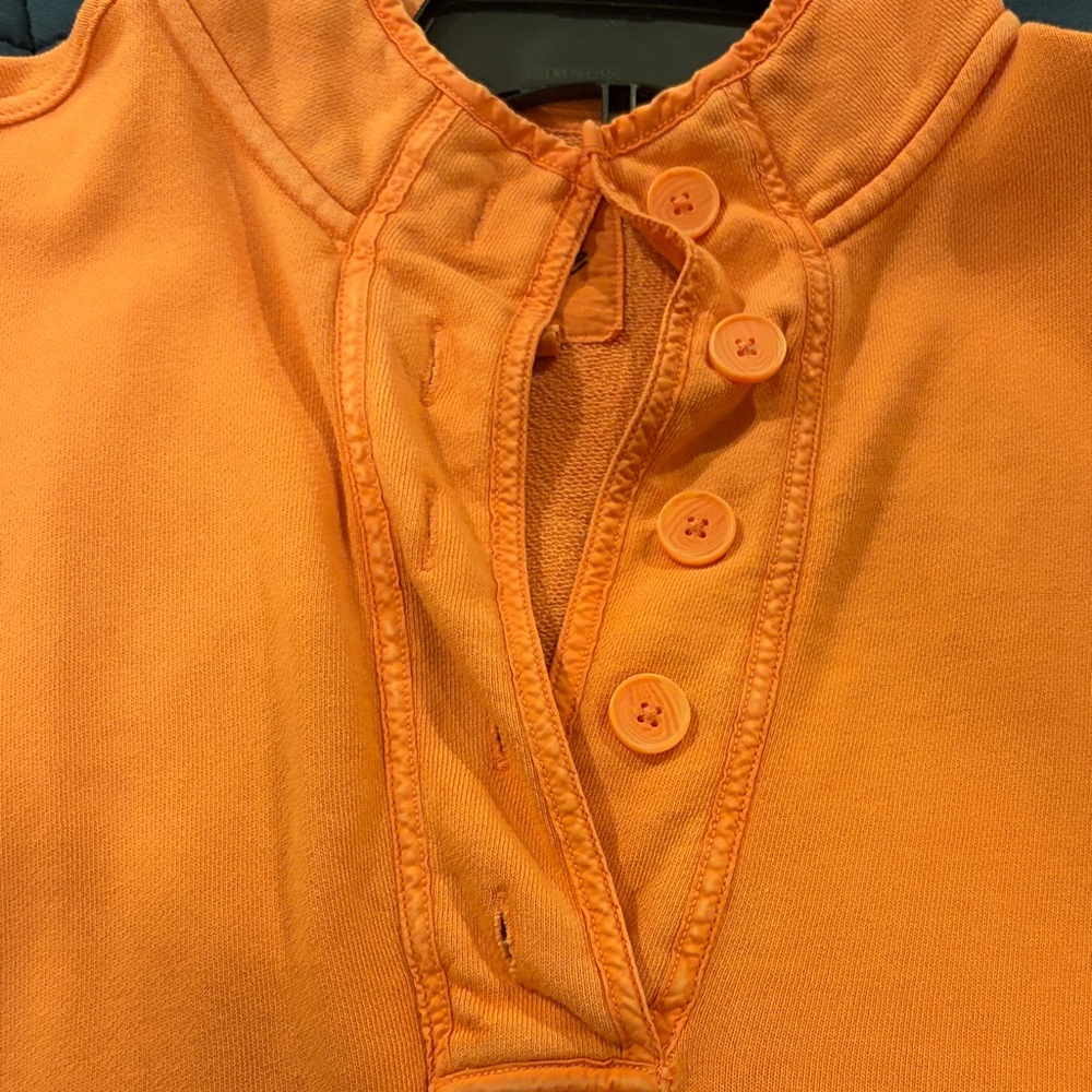 aerie Coral Scoop-Neck Pullover Sweatshirt - Picture 2 of 3